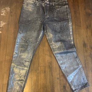 FRAME Metallic Wash Jeans
